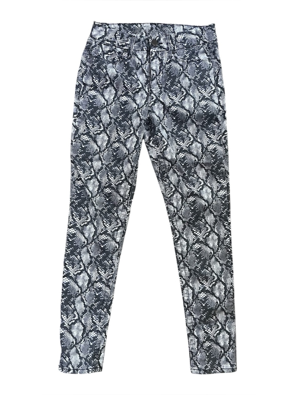 Seven7 Women's Size 8 Tummyless High Rise Skinny Black White Snake Print Jeans